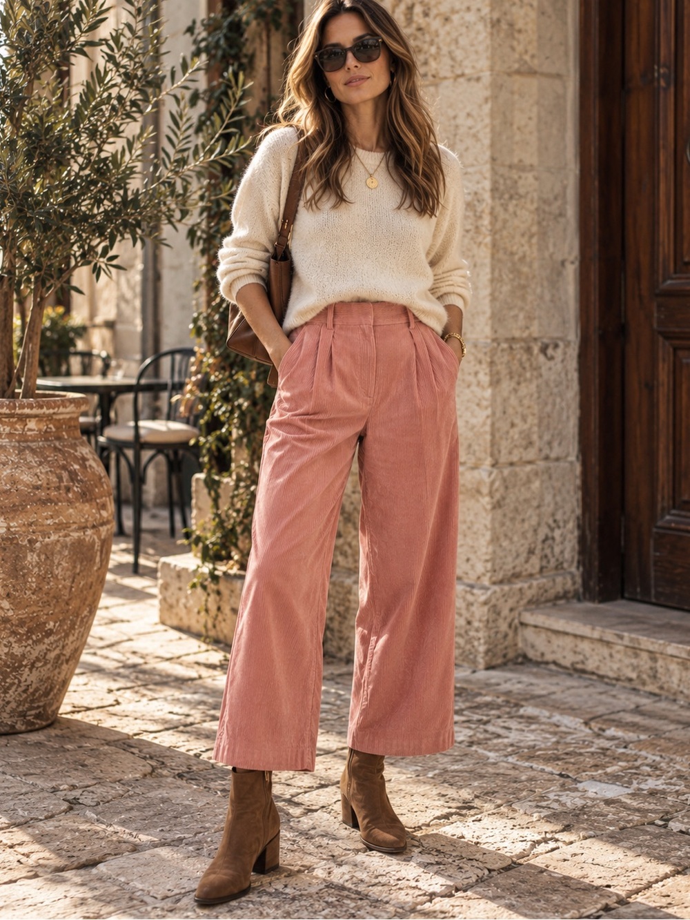 Banana Republic Pink Corduroy Wide Leg Pants Cotton Size 2 High Rise Retro Chic